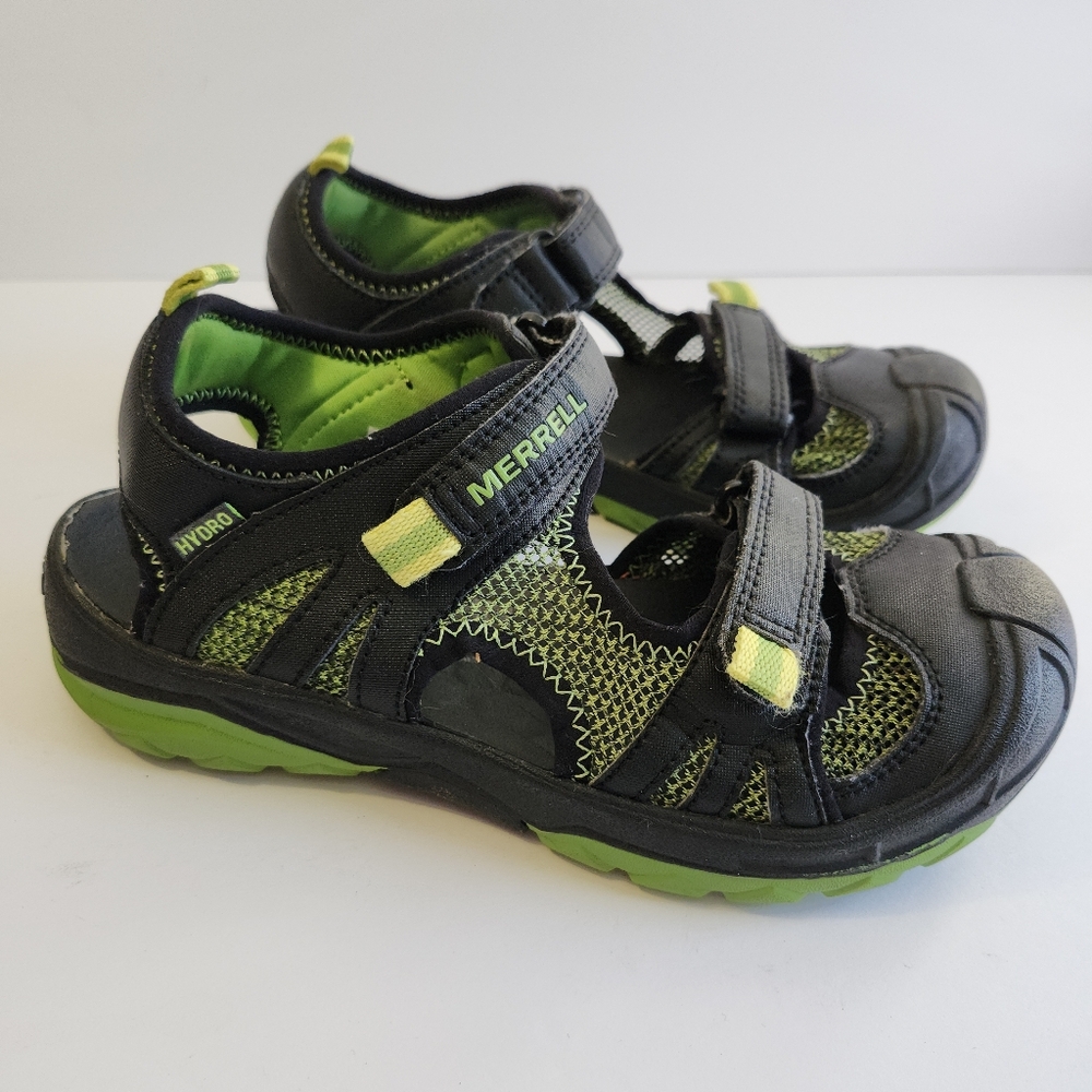 MERRELL Hydro Rapid MC54843 Sport Sandal Youth Black Green Adjustable Boys 3M US